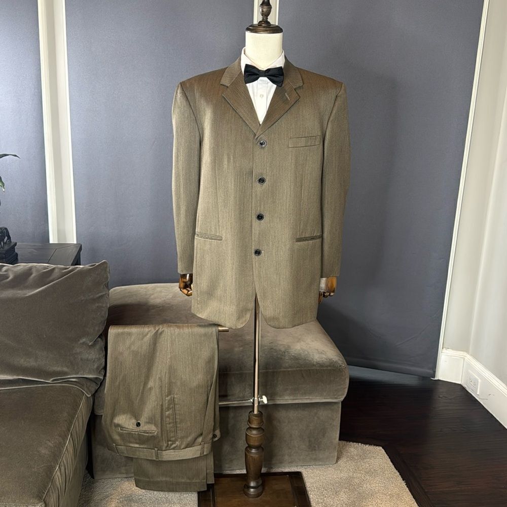 Men’s Phat Farm 2 Piece 100% Wool Formal Suit Size 44 Jacket 36 Pants **READ